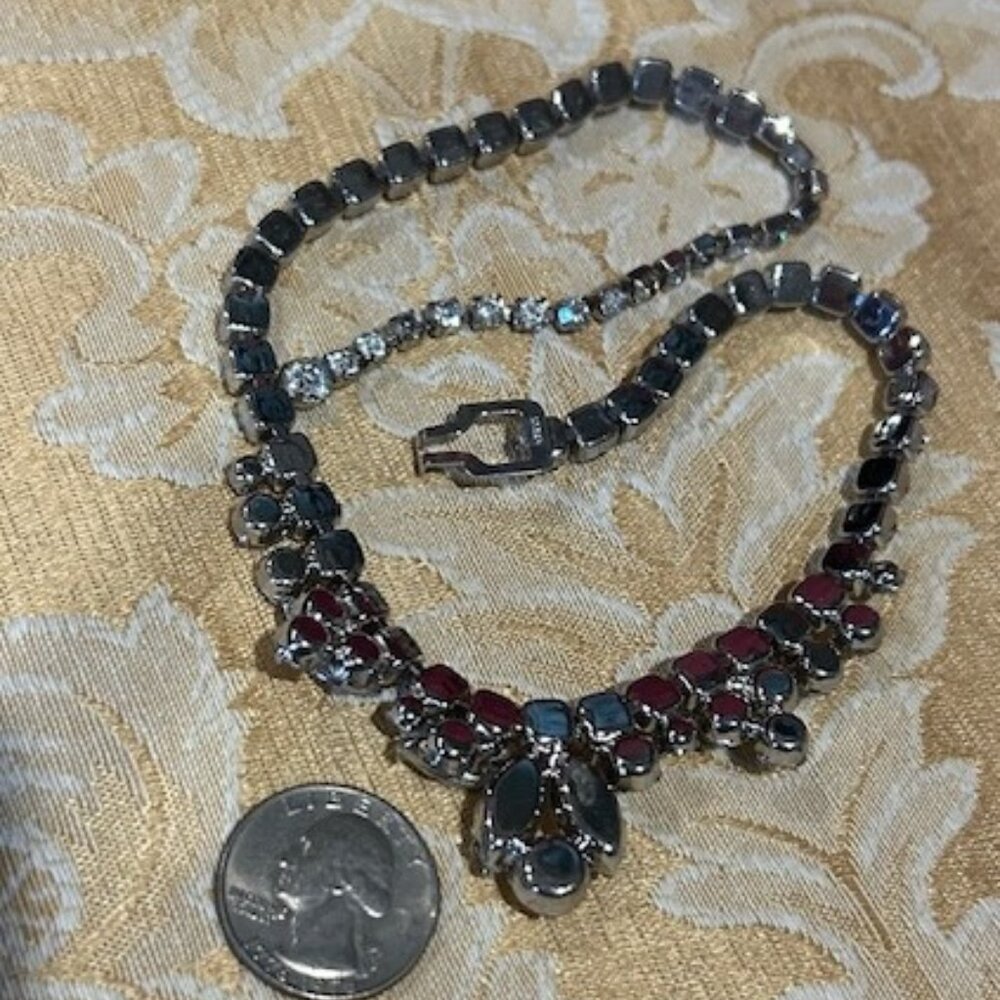 ALBERT WEISS Clear Rhinestone Statement NECKLACE - Picture 7 of 9